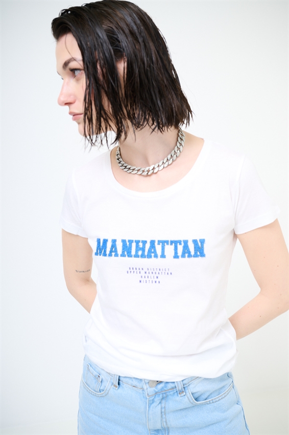 T-SHIRT STAMPA MANHATTAN NAVY