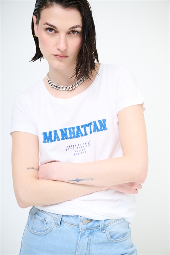 T-SHIRT STAMPA MANHATTAN NAVY