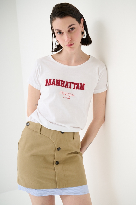T-SHIRT STAMPA MANHATTAN ROSSO