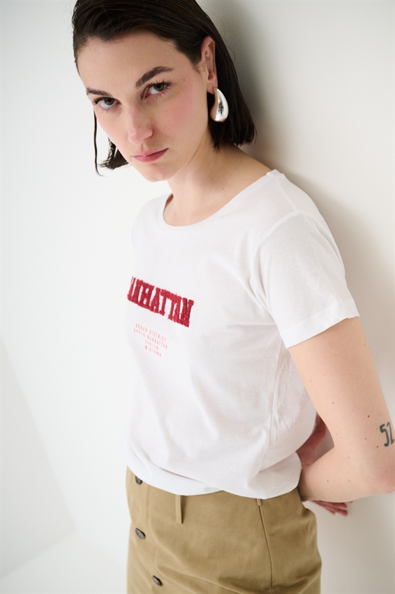 T-SHIRT STAMPA MANHATTAN ROSSO