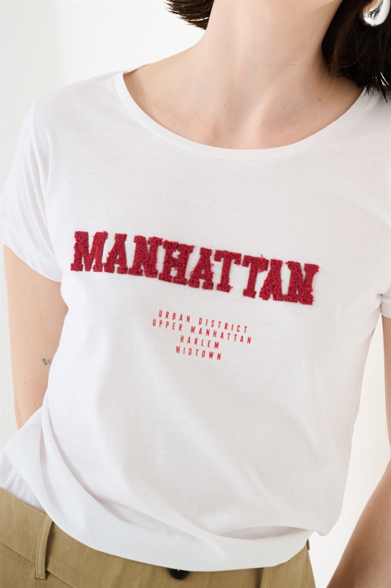 T-SHIRT STAMPA MANHATTAN ROSSO