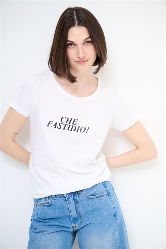 T-SHIRT STAMPA CHE FASTIDIO NERO