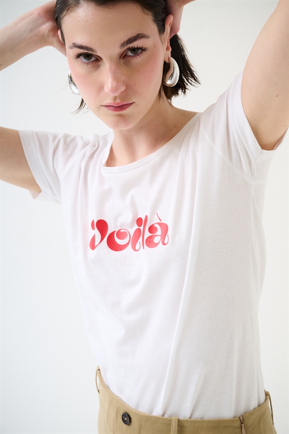 T-SHIRT STAMPA VOILA BIANCO