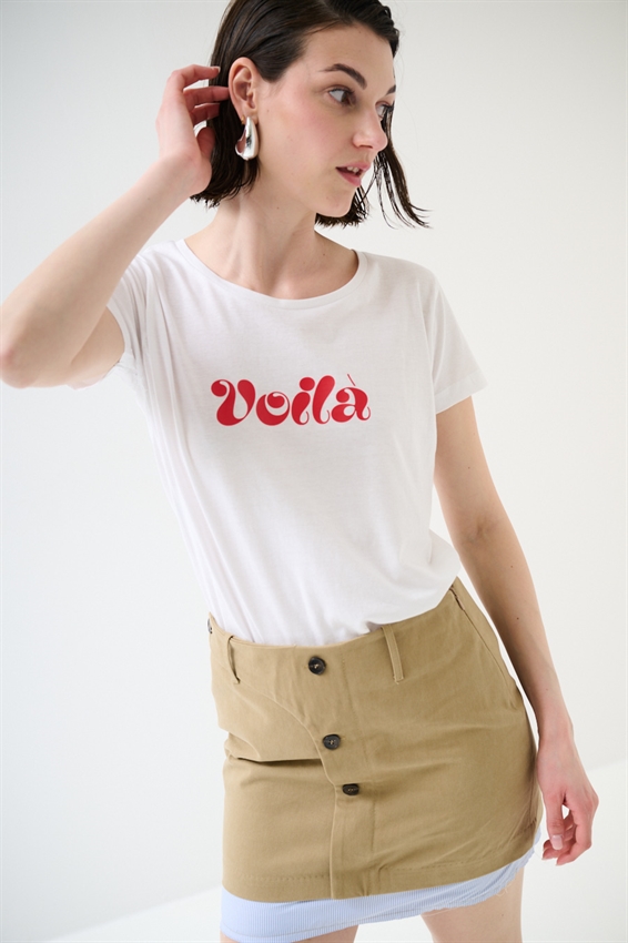 T-SHIRT STAMPA VOILA BIANCO