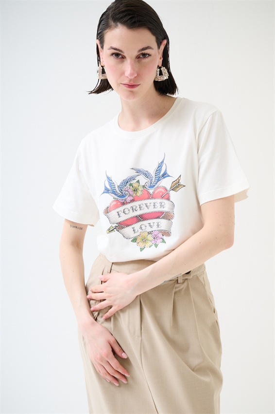 T-SHIRT FOREVER TATTOO BIANCO