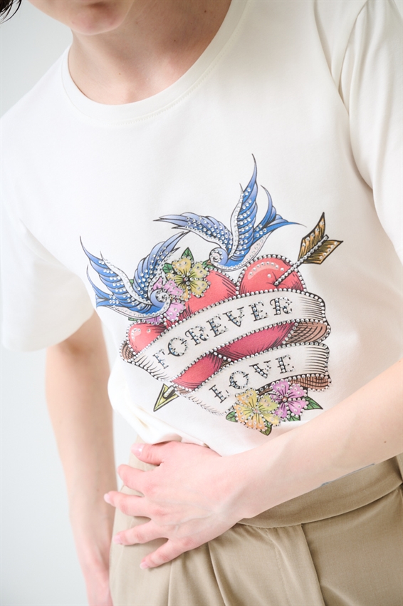 T-SHIRT FOREVER TATTOO BIANCO