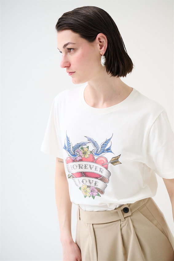 T-SHIRT FOREVER TATTOO BIANCO