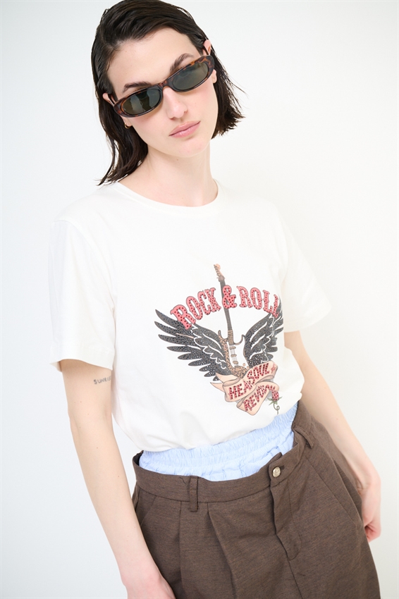 T-SHIRT ROCK & ROLL BIANCO