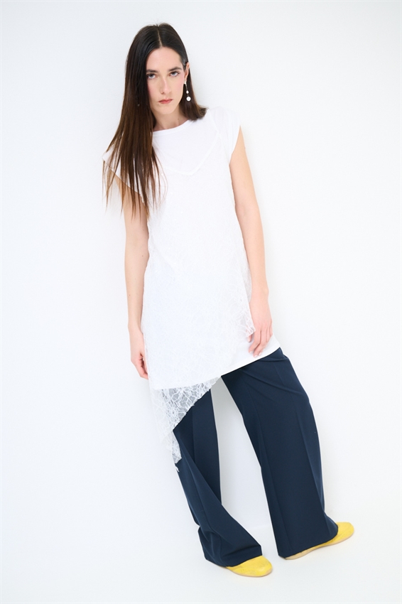 ABITO IN COTONE CON ABITO IN PIZZO