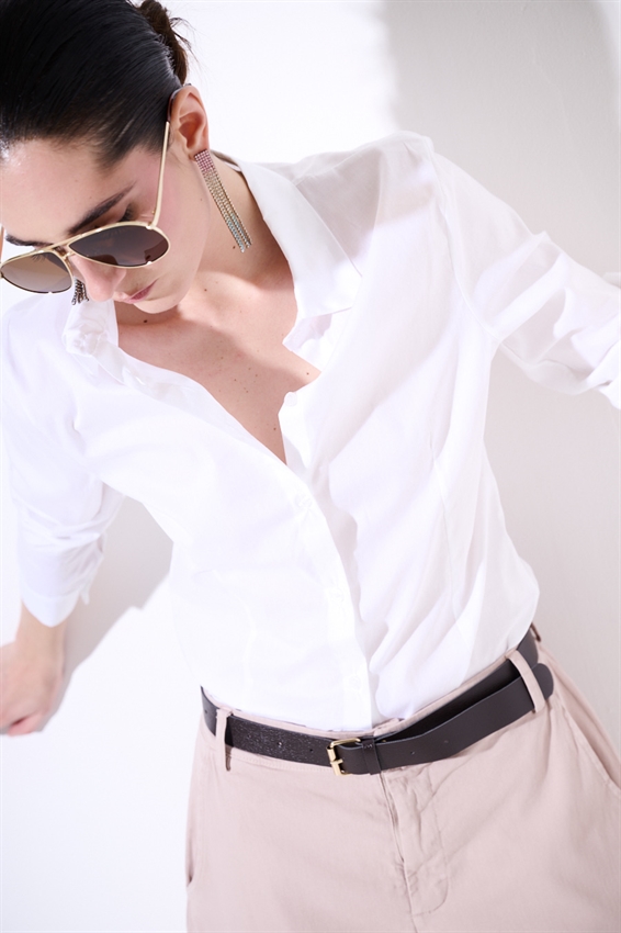 CAMICIA SLIM CON PINCE POPELINE