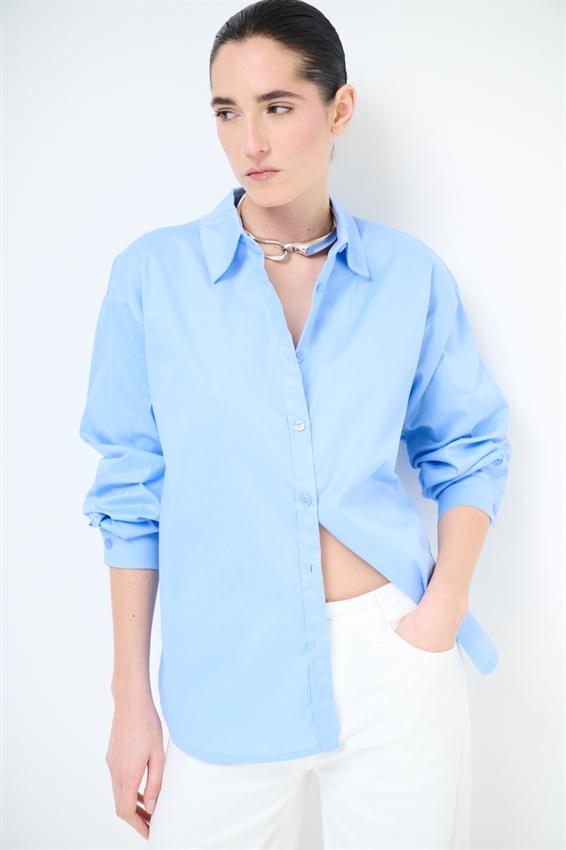 CAMICIA OVERSIZE POPELINE