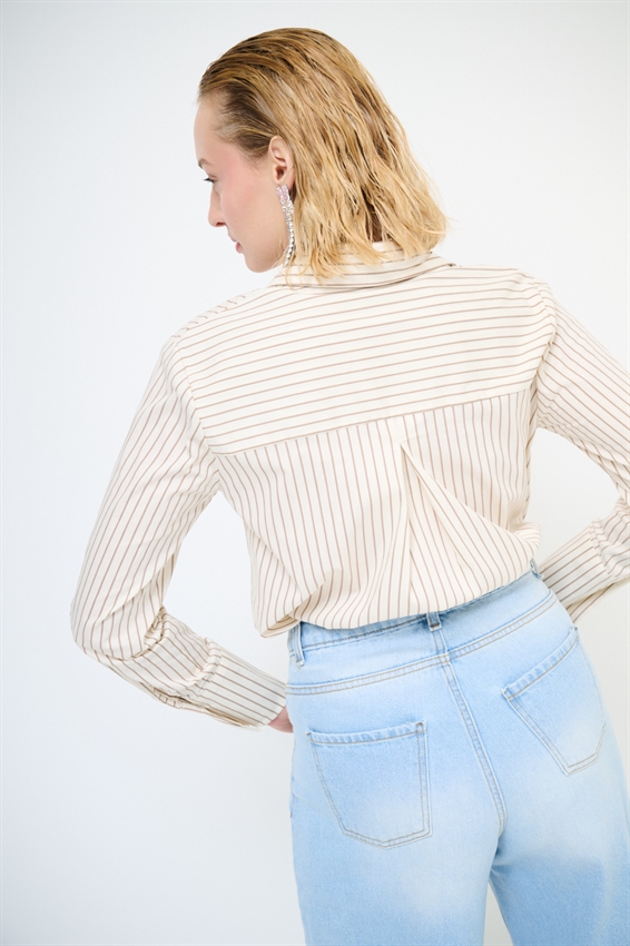 CAMICIA A RIGHE CON STRASS