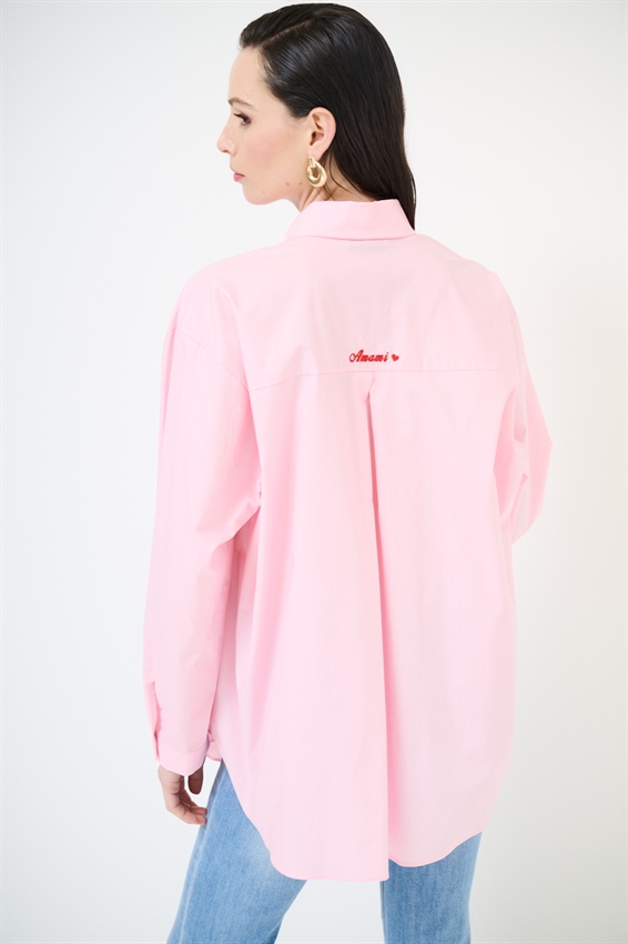 CAMICIA OVER CON RICAMO AMAMI SUL RETRO