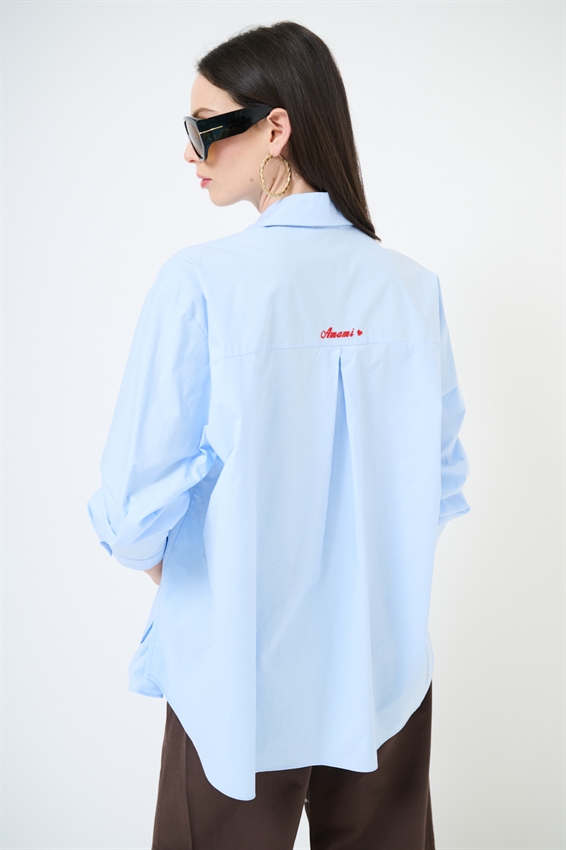 CAMICIA OVER CON RICAMO AMAMI SUL RETRO