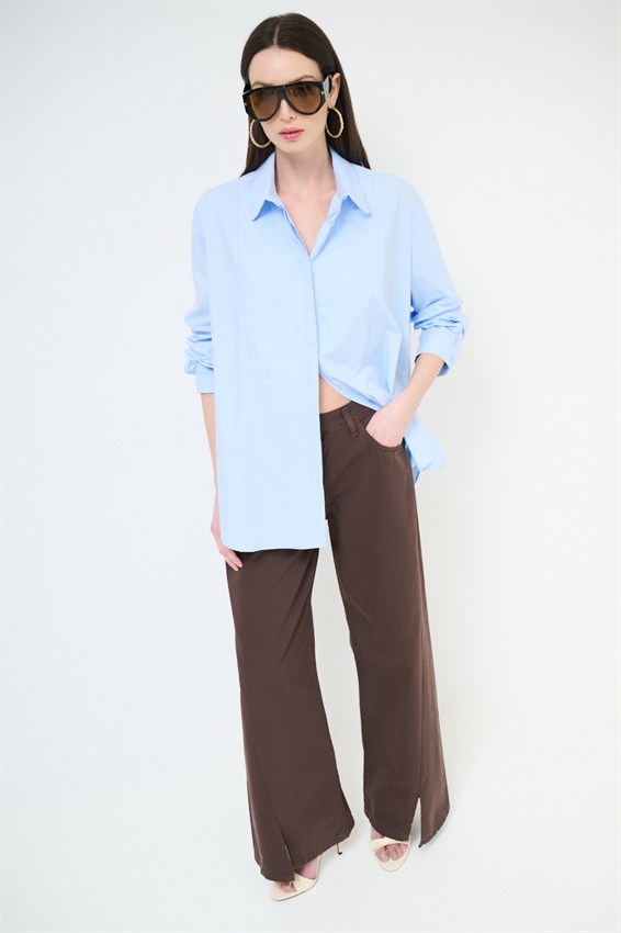 CAMICIA OVER CON RICAMO AMAMI SUL RETRO