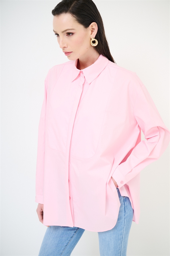 CAMICIA OVER CON RICAMO AMAMI SUL RETRO