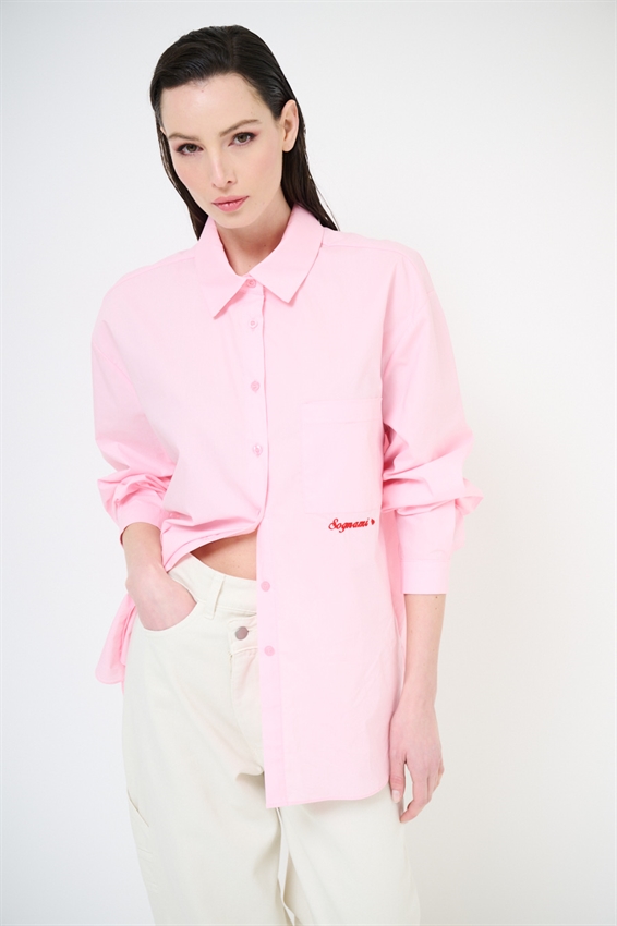 CAMICIA CON TASCHINO E RICAMO SOGNAMI SUL DAV.