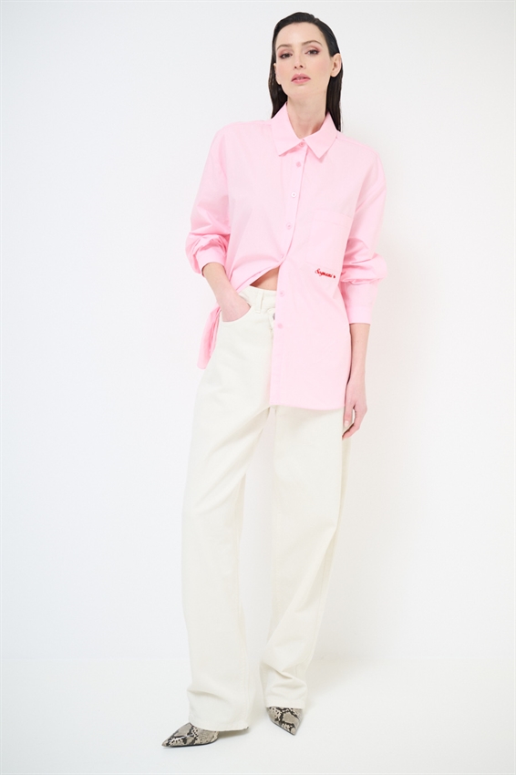 CAMICIA CON TASCHINO E RICAMO SOGNAMI SUL DAV.