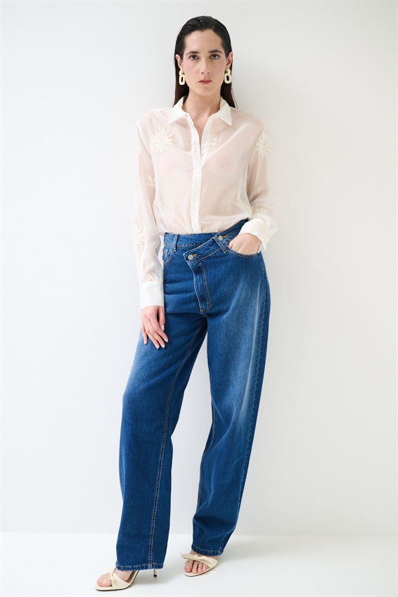 CAMICIA BASIC LYOCELL CON RICAMO