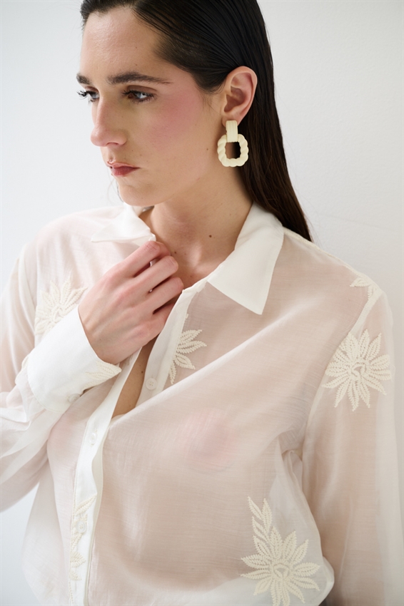 CAMICIA BASIC LYOCELL CON RICAMO