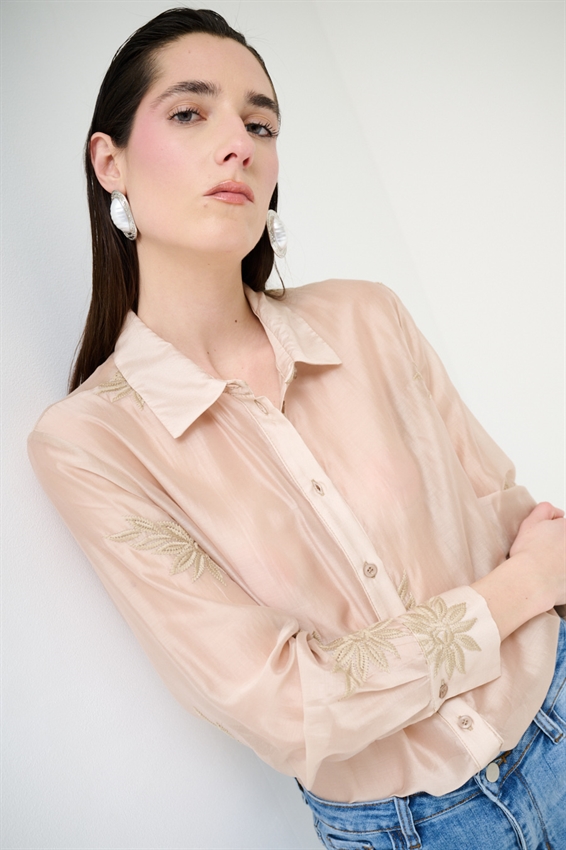CAMICIA BASIC LYOCELL CON RICAMO