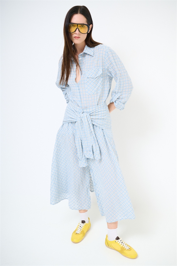 CAMICIA A QUADRI CON TASCHE E SPACCHI