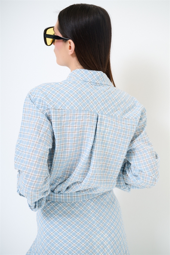 CAMICIA A QUADRI CON TASCHE E SPACCHI