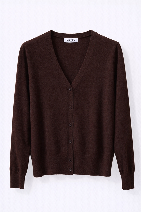 CARDIGAN IN VISCOSA BASIC CON SCOLLO V