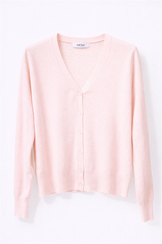 CARDIGAN IN VISCOSA BASIC CON SCOLLO V