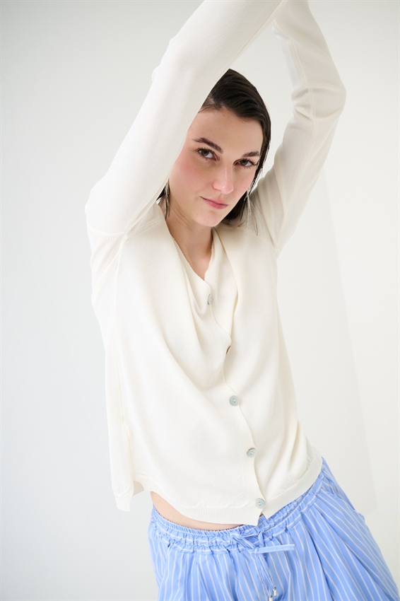 CARDIGAN MANICA LUNGA CON SCOLLO A V