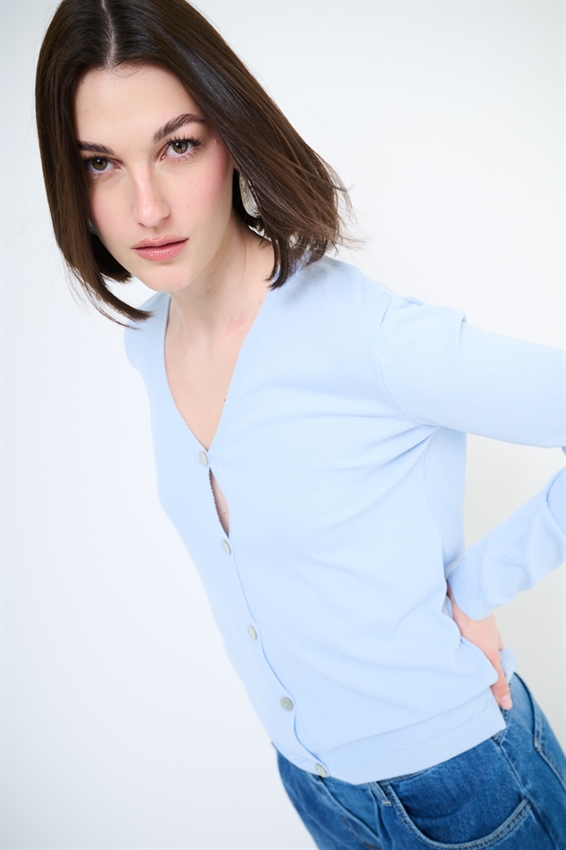 CARDIGAN MANICA LUNGA CON SCOLLO A V