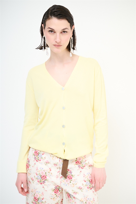 CARDIGAN MANICA LUNGA CON SCOLLO A V