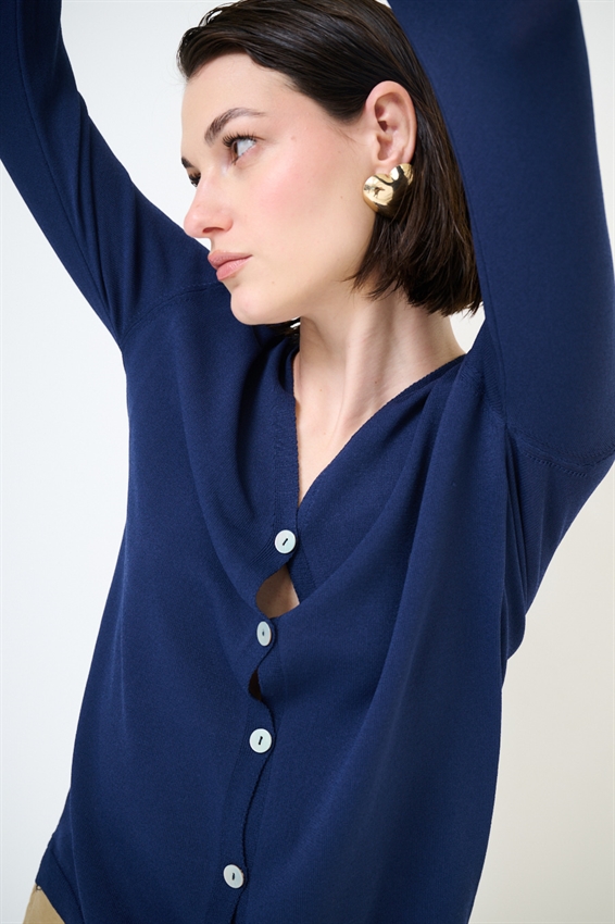 CARDIGAN MANICA LUNGA CON SCOLLO A V