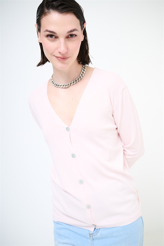 CARDIGAN MANICA LUNGA CON SCOLLO A V