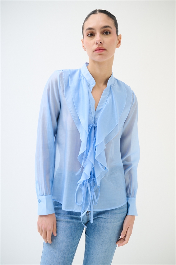 BLUSA CON LACCETTI DAVANTI IN LYOCELL