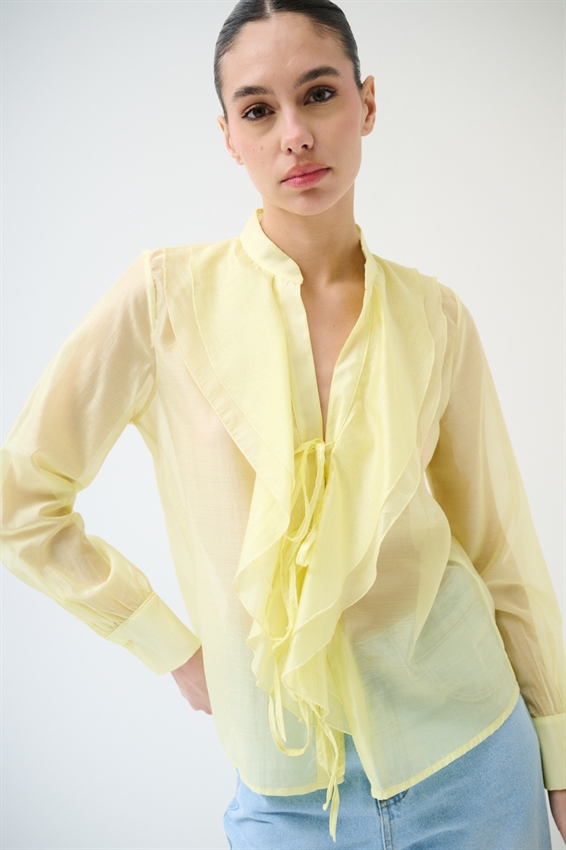 BLUSA CON LACCETTI DAVANTI IN LYOCELL