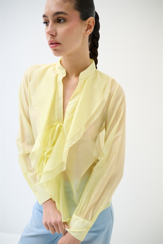 BLUSA CON LACCETTI DAVANTI IN LYOCELL