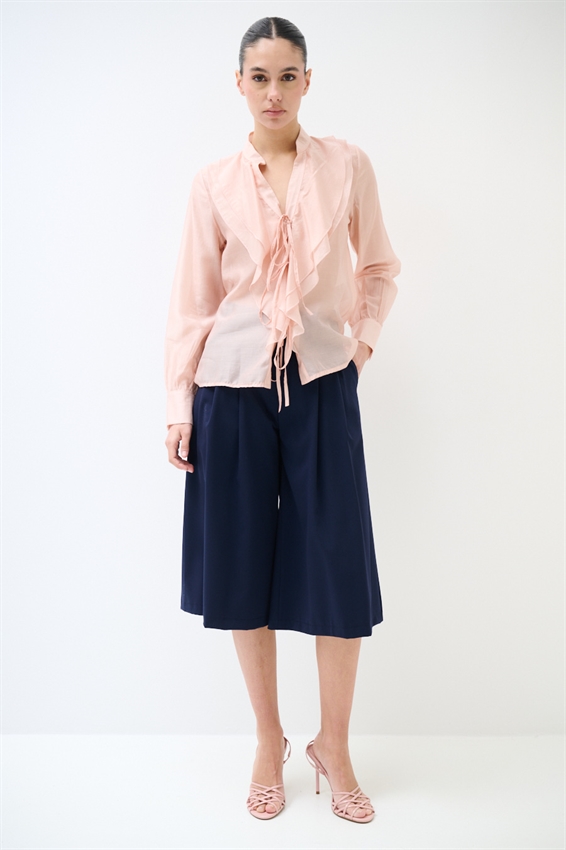 BLUSA CON LACCETTI DAVANTI IN LYOCELL