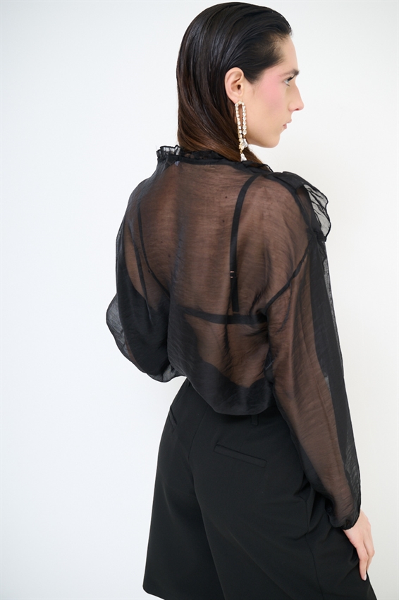BLUSA CON DOPPIA ROUCHES