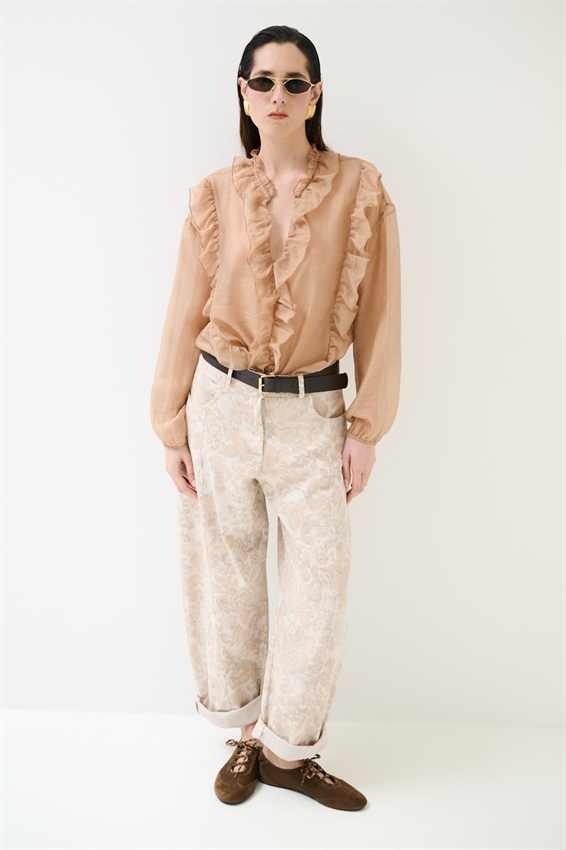 BLUSA CON DOPPIA ROUCHES