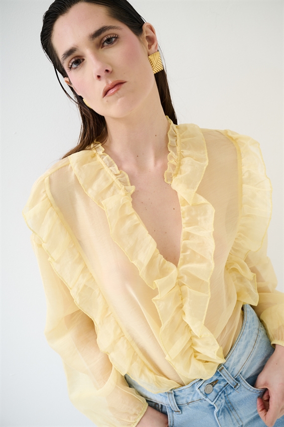 BLUSA CON DOPPIA ROUCHES