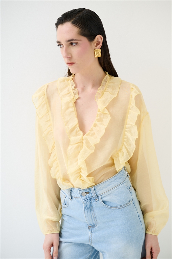 BLUSA CON DOPPIA ROUCHES