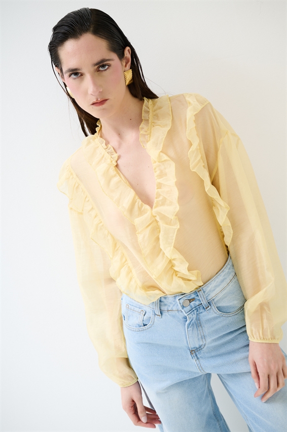 BLUSA CON DOPPIA ROUCHES