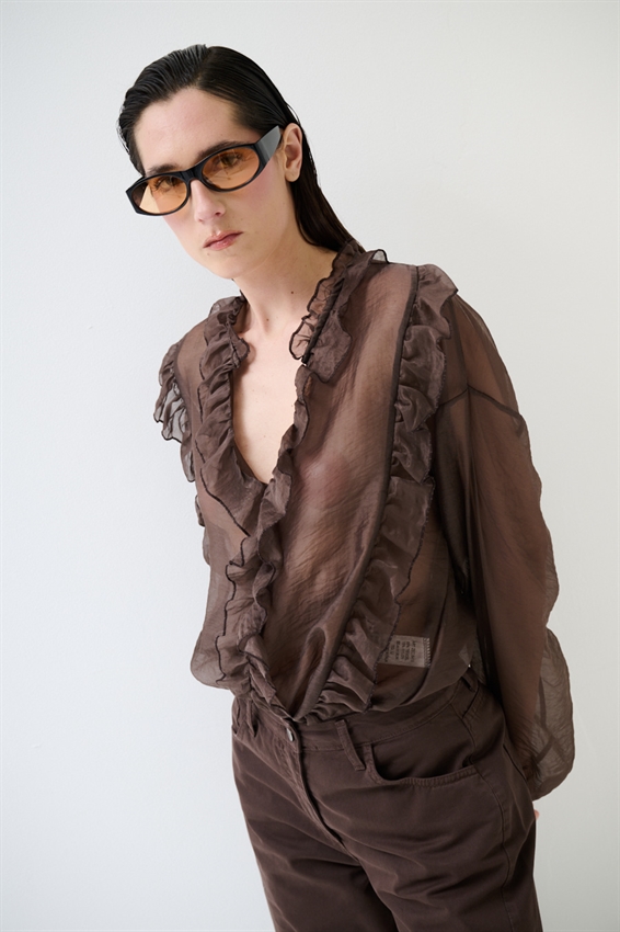 BLUSA CON DOPPIA ROUCHES