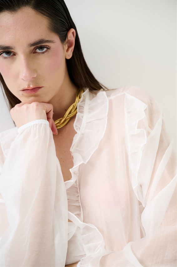 BLUSA CON DOPPIA ROUCHES