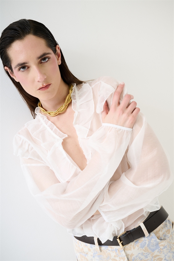 BLUSA CON DOPPIA ROUCHES