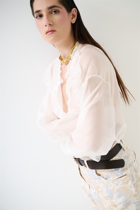 BLUSA CON DOPPIA ROUCHES