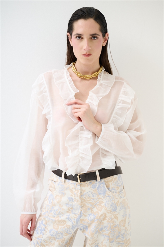 BLUSA CON DOPPIA ROUCHES