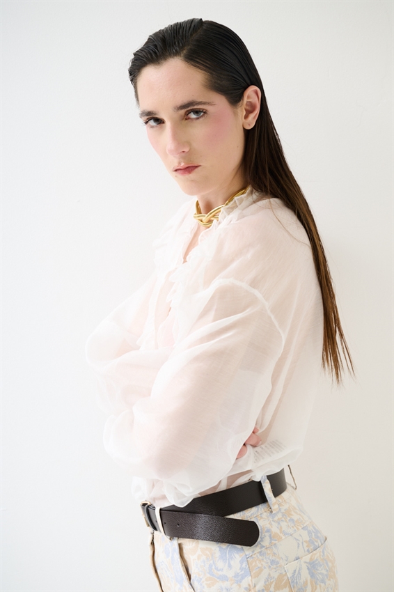 BLUSA CON DOPPIA ROUCHES