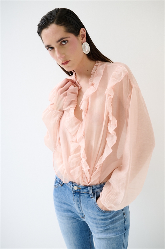 BLUSA CON DOPPIA ROUCHES